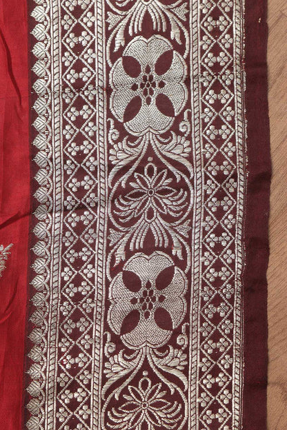 Maroon Banarasi Handloom Vintage Pure Silk Border ( 0.5 Mtr ) - Luxurion World