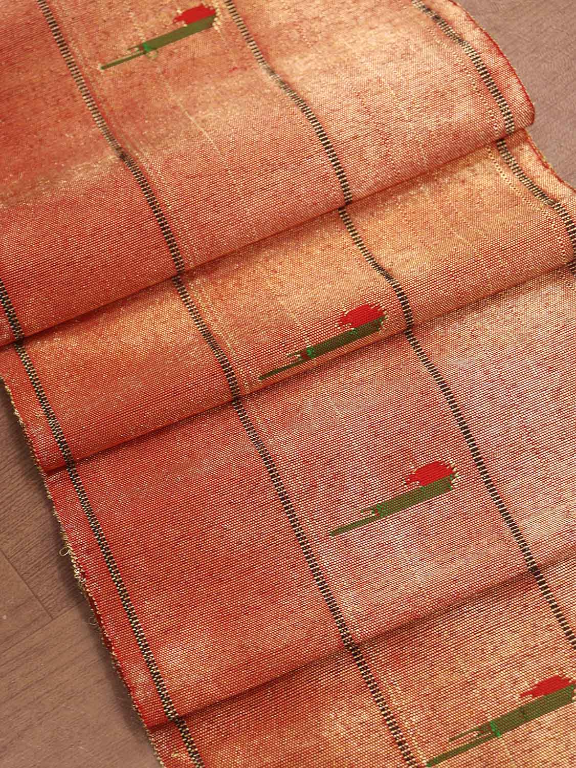 Golden Handloom Paithani Pure Silk Triple Muniya Border ( 1 Mtr ) - Luxurion World