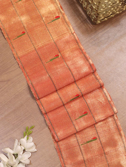 Golden Handloom Paithani Pure Silk Triple Muniya Border ( 1 Mtr ) - Luxurion World