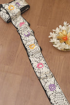 Multicolor Hand Embroidered Parsi Georgette Lace ( 9 Mtr ) - Luxurion World