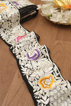 Multicolor Hand Embroidered Parsi Georgette Lace ( 9 Mtr ) - Luxurion World