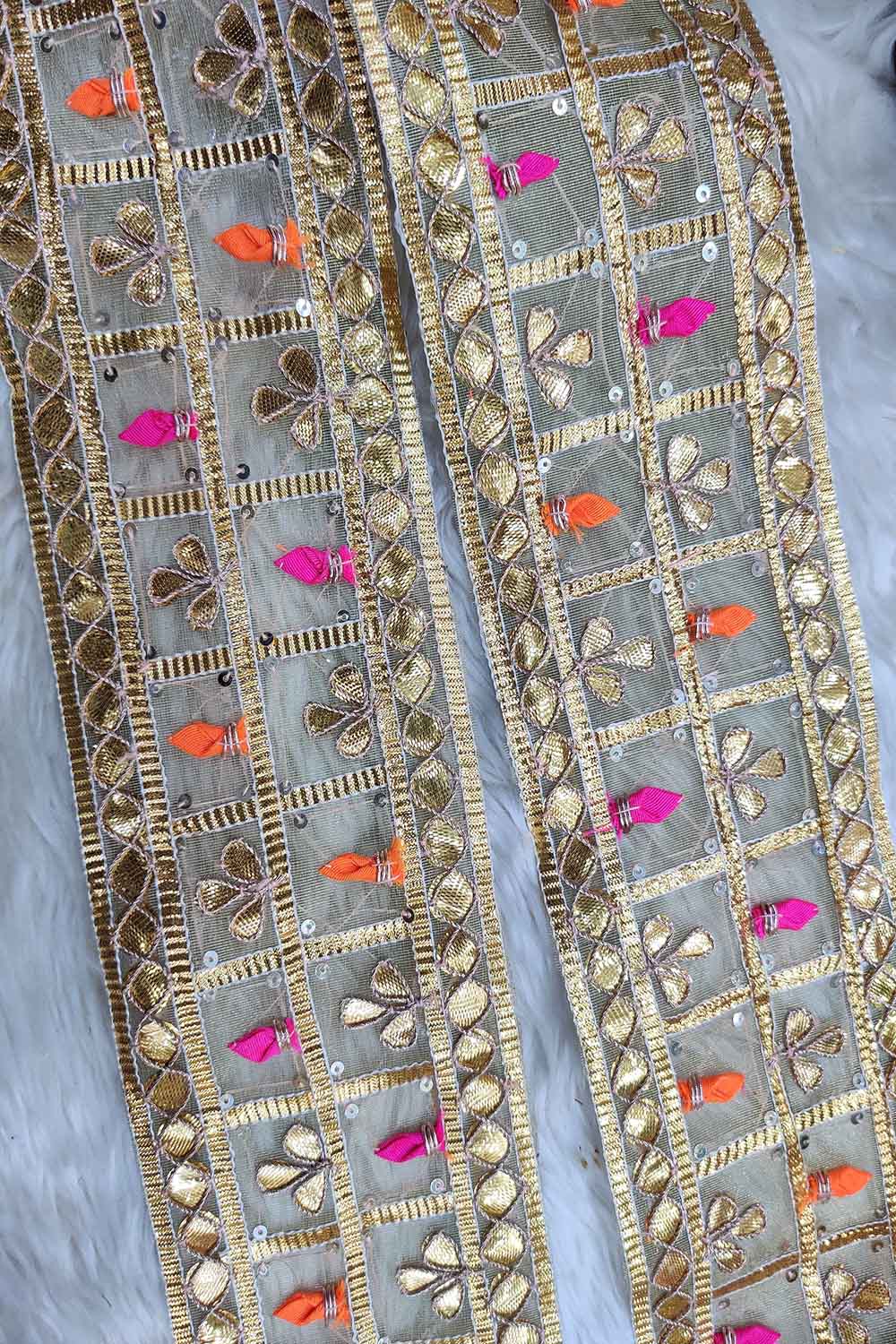 Golden Traditional Hand Gota Work Lace ( Roll OF 9 Meter ) - Luxurion World