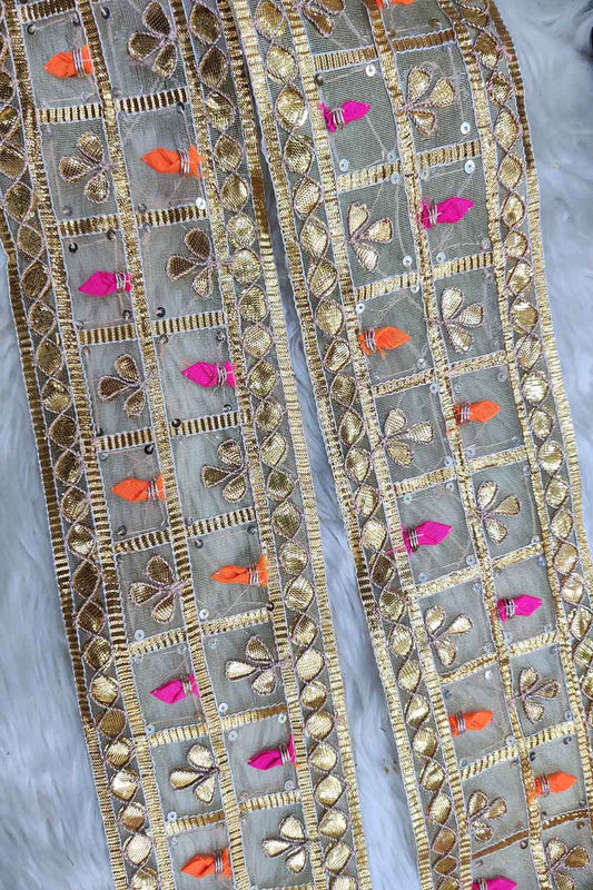 Golden Traditional Hand Gota Work Lace ( Roll OF 9 Meter ) - Luxurion World