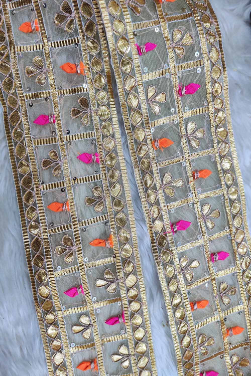 Golden Traditional Hand Gota Work Lace ( Roll OF 9 Meter ) - Luxurion World