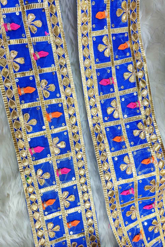 Blue Traditional Hand Gota Work Lace ( Roll OF 9 Meter )