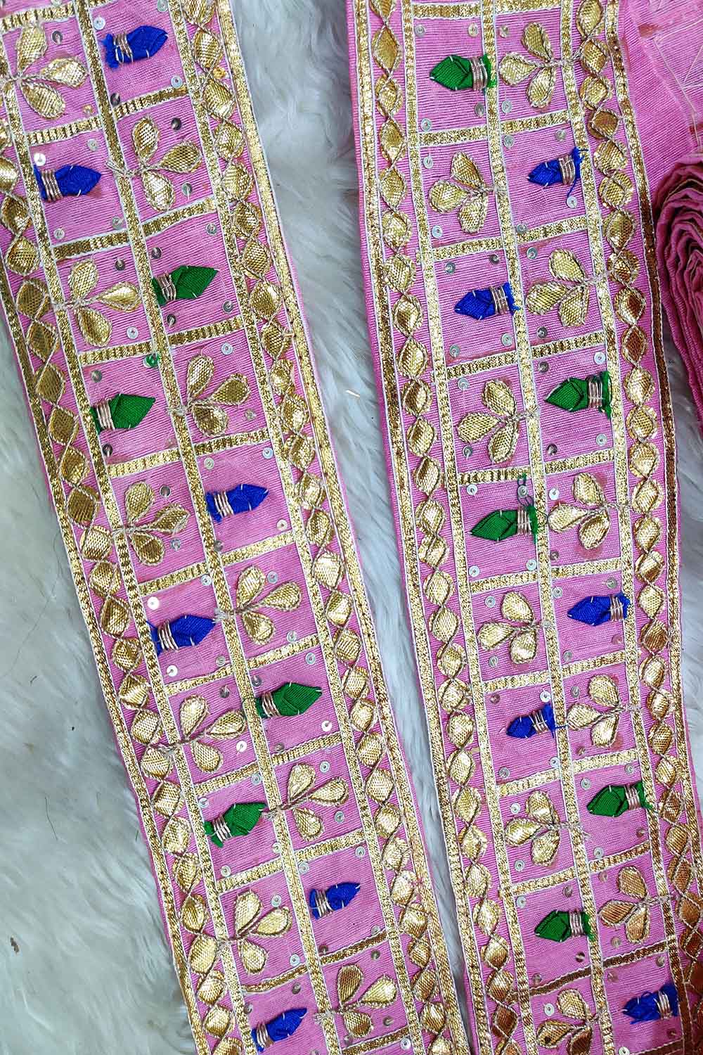 Pink Traditional Hand Gota Work Lace ( Roll OF 9 Meter ) - Luxurion World