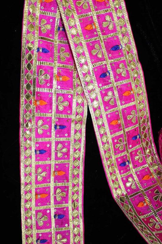 Pink Traditional Hand Gota Work Lace ( Roll OF 9 Meter ) - Luxurion World