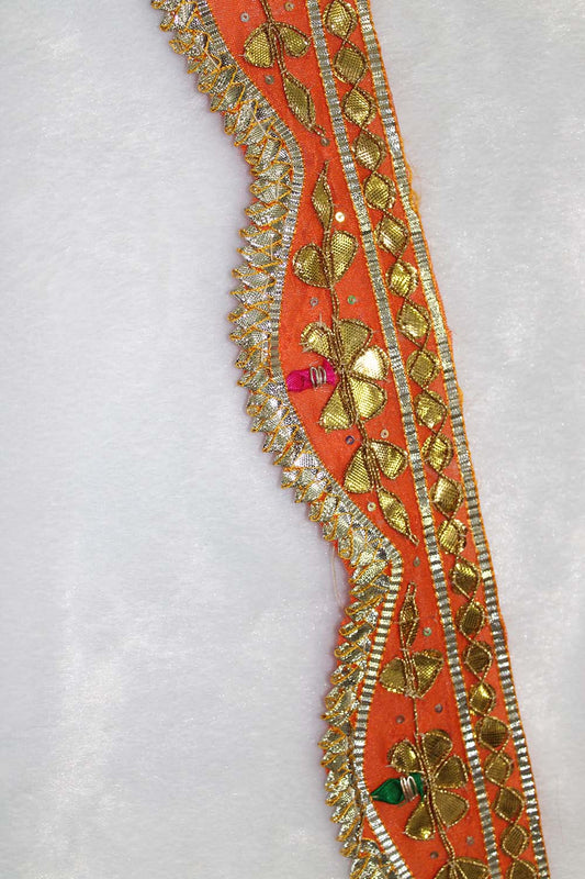 Orange Traditional Hand Gota Work Lace ( Roll OF 9 Meter ) - Luxurion World