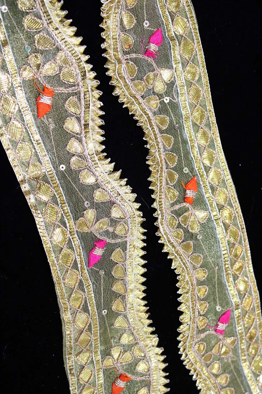 Golden Traditional Hand Gota Work Lace ( Roll OF 9 Meter ) - Luxurion World