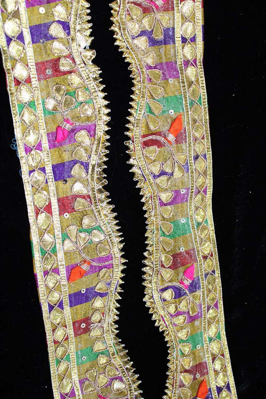 Multicolor Traditional Hand Gota Work Lace ( Roll OF 9 Meter )