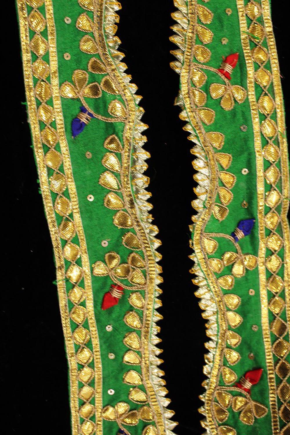 Green Traditional Hand Gota Work Lace ( Roll OF 9 Meter ) - Luxurion World