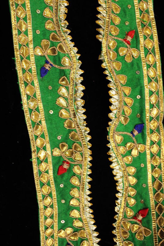 Green Traditional Hand Gota Work Lace ( Roll OF 9 Meter ) - Luxurion World