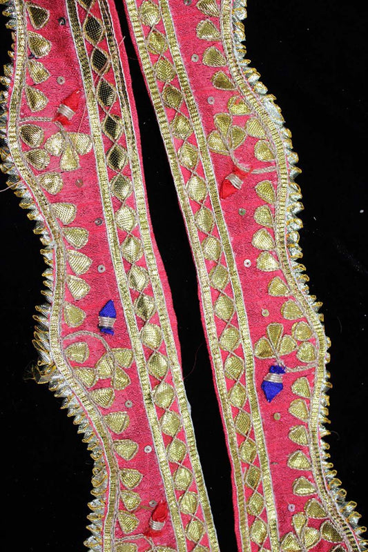Pink Traditional Hand Gota Work Lace ( Roll OF 9 Meter ) - Luxurion World