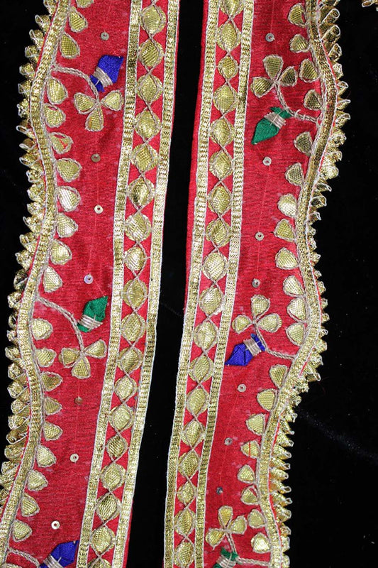 Red Traditional Hand Gota Work Lace ( Roll OF 9 Meter )