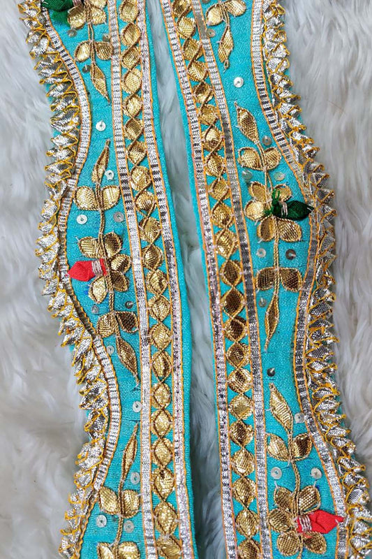 Blue Traditional Hand Gota Work Lace ( Roll OF 9 Meter ) - Luxurion World