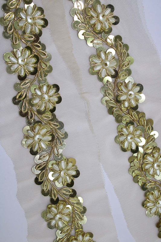 Exquisite Golden Handwork Lace: A Masterpiece of Embellishment
