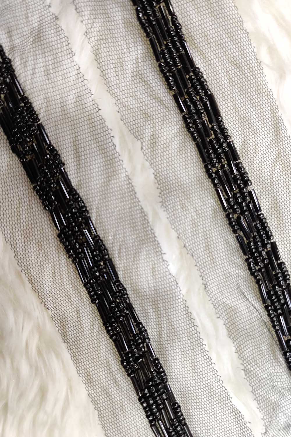 Black Embellished Handwork Lace - Luxurion World