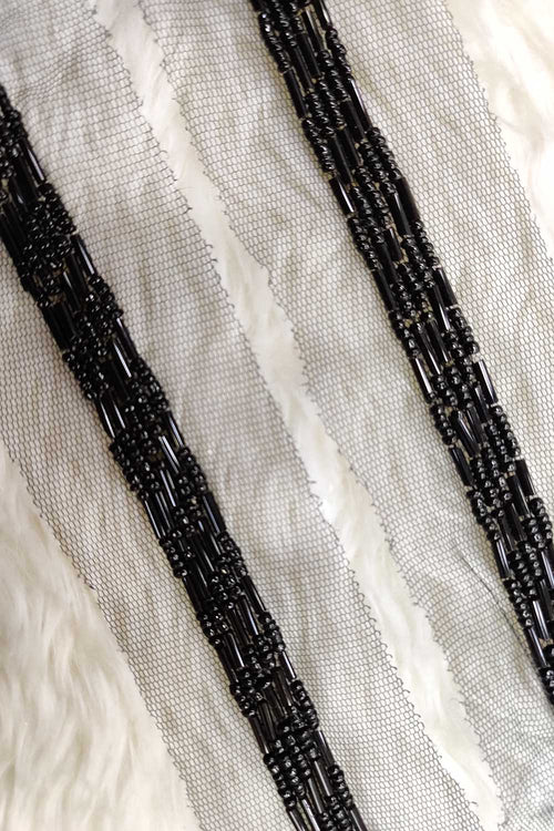 Black Embellished Handwork Lace - Luxurion World