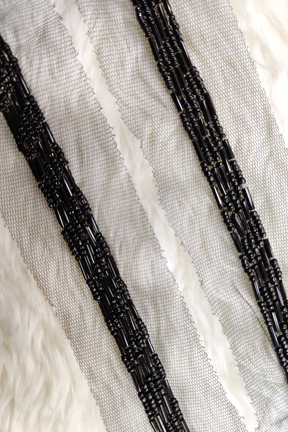 Black Embellished Handwork Lace - Luxurion World