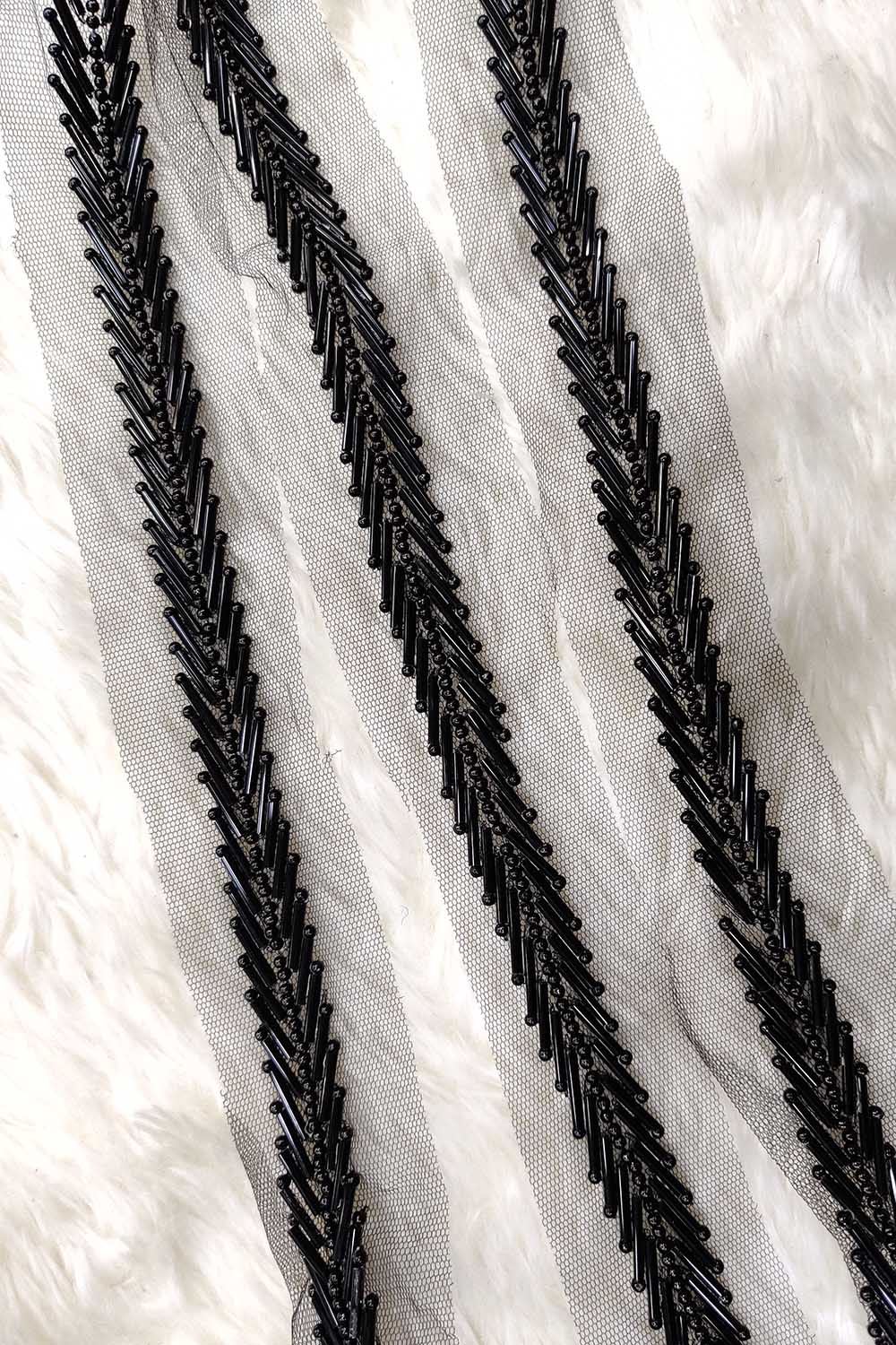 Black Embellished Handwork Lace - Luxurion World
