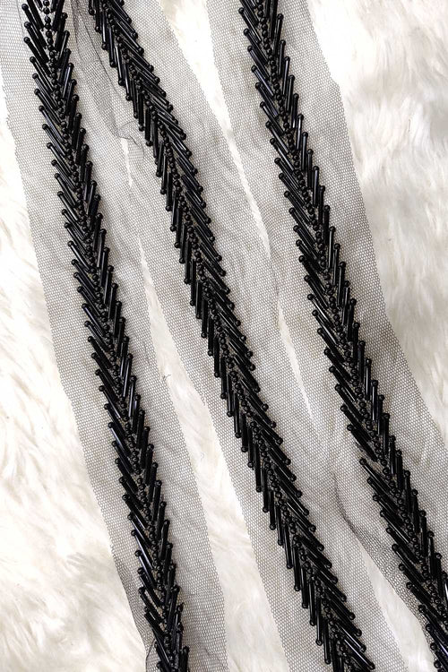 Black Embellished Handwork Lace - Luxurion World