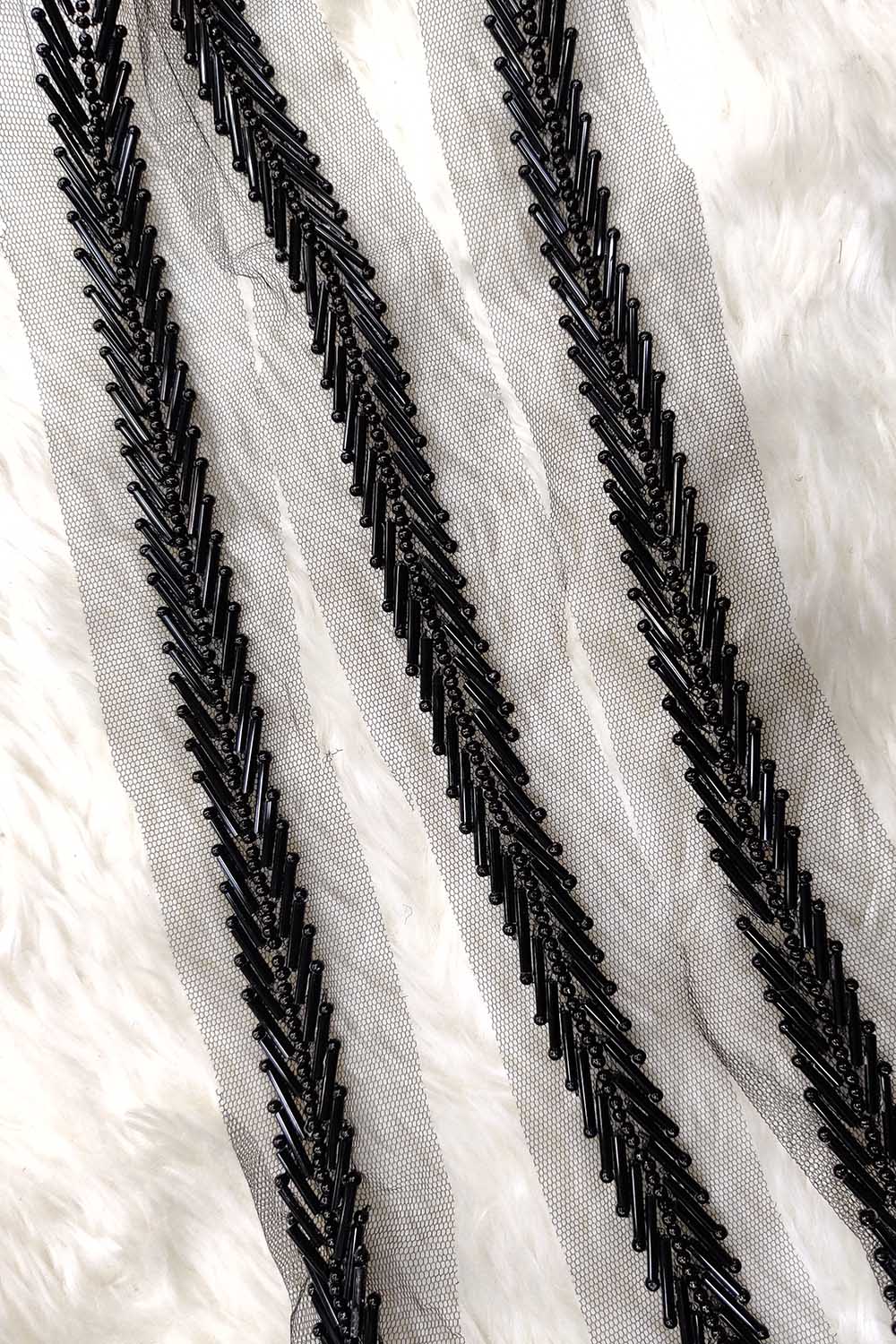 Black Embellished Handwork Lace - Luxurion World