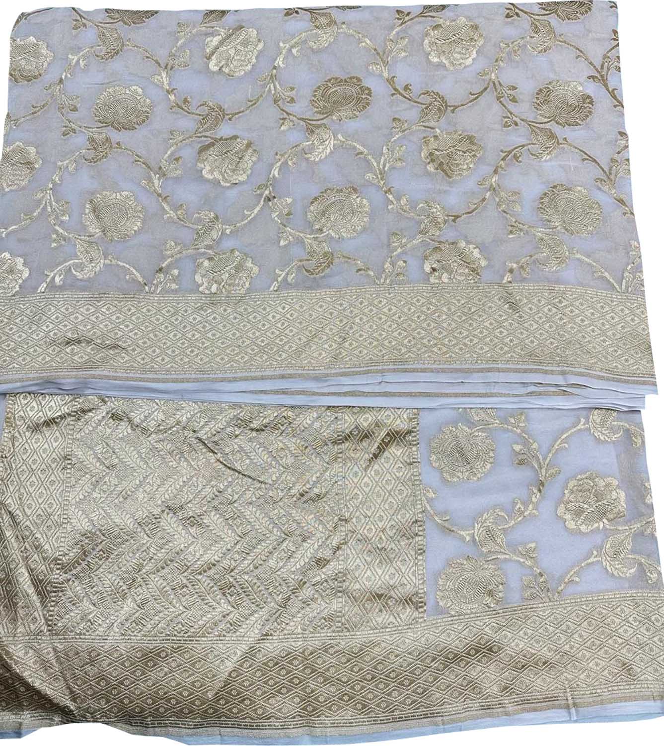 Stunning Dyeable Handloom Banarasi Georgette Saree - Luxurion World