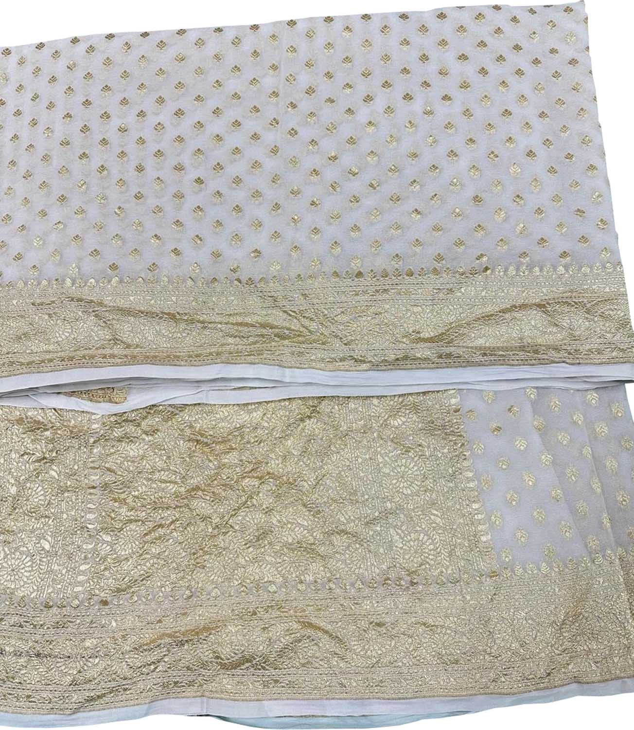 Vibrant Dyeable Handloom Banarasi Georgette Saree - Luxurion World