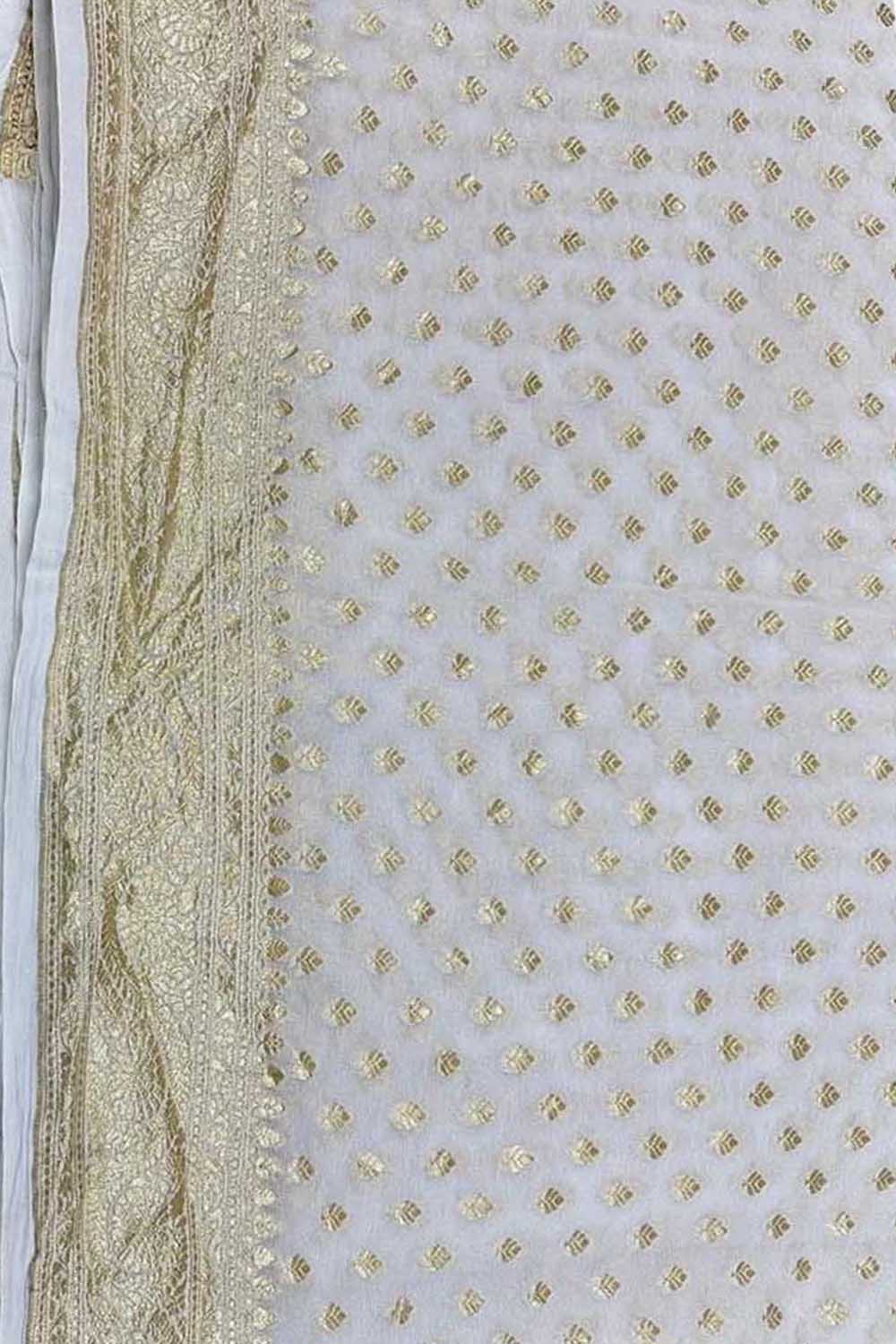 Vibrant Dyeable Handloom Banarasi Georgette Saree - Luxurion World