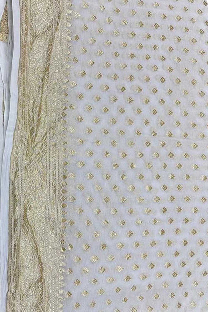 Vibrant Dyeable Handloom Banarasi Georgette Saree - Luxurion World