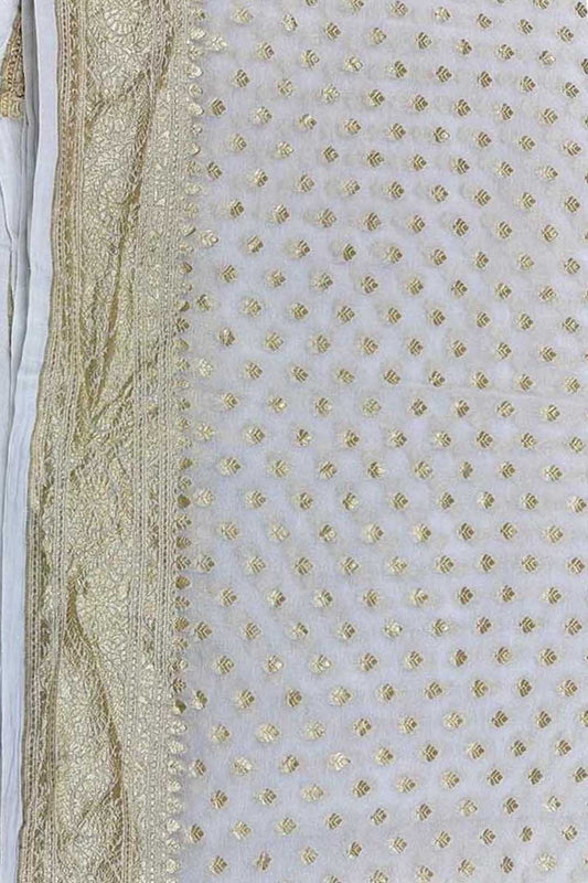 Vibrant Dyeable Handloom Banarasi Georgette Saree - Luxurion World