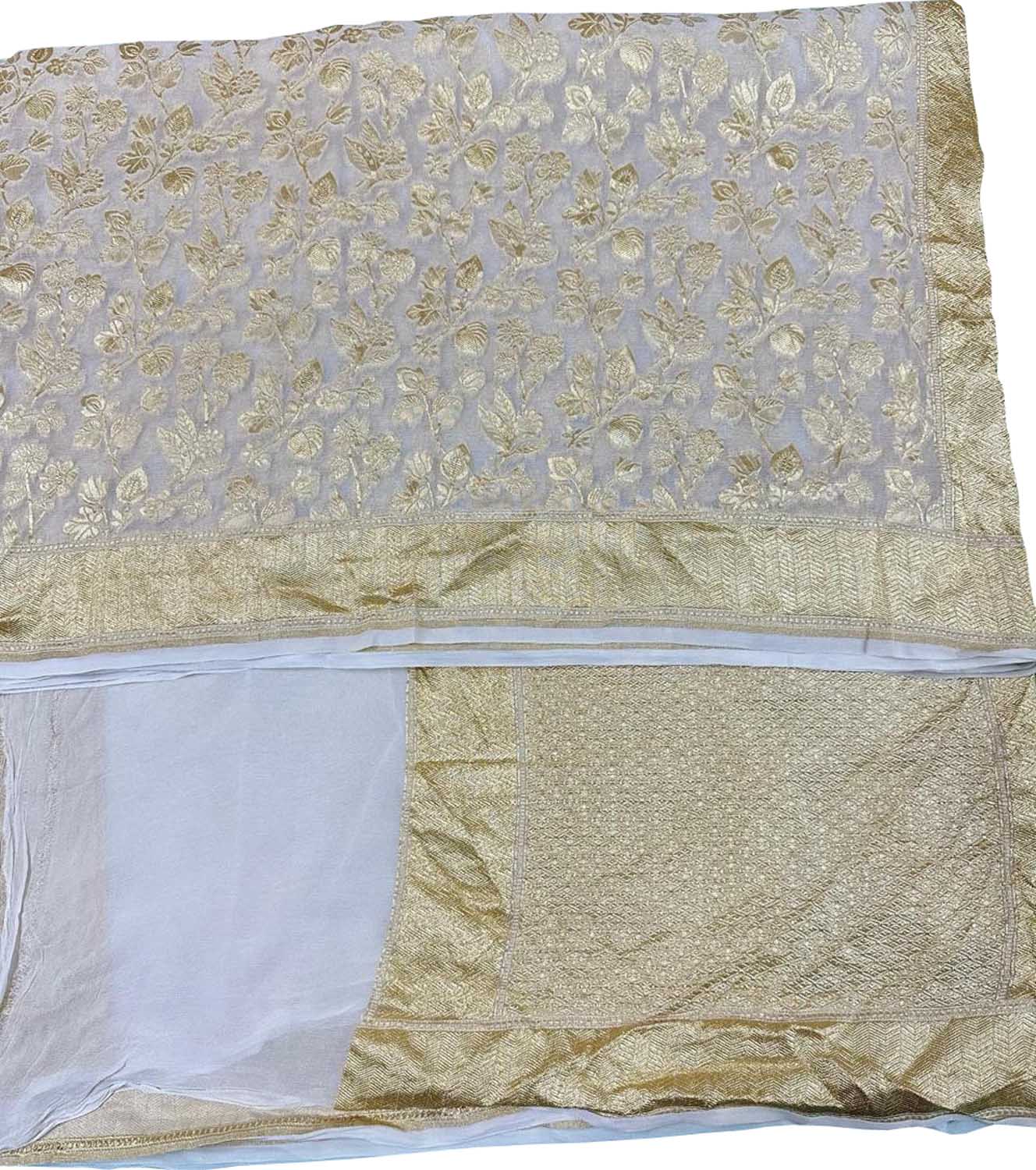 Stunning Dyeable Handloom Banarasi Georgette Saree - Luxurion World