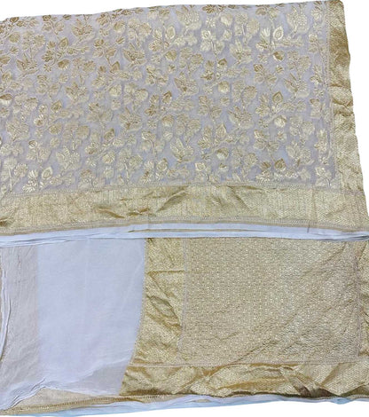 Stunning Dyeable Handloom Banarasi Georgette Saree - Luxurion World