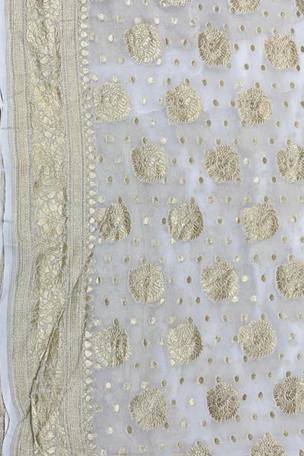 Vibrant Dyeable Handloom Banarasi Georgette Saree - Luxurion World