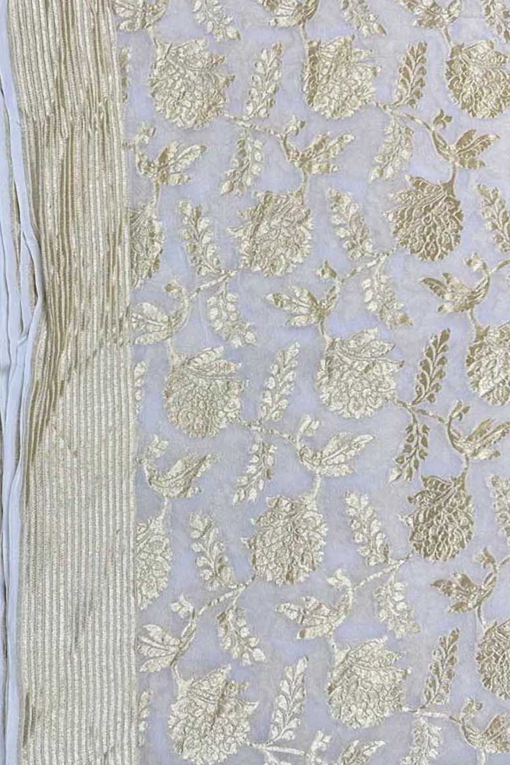 Vibrant Dyeable Handloom Banarasi Georgette Saree - Luxurion World