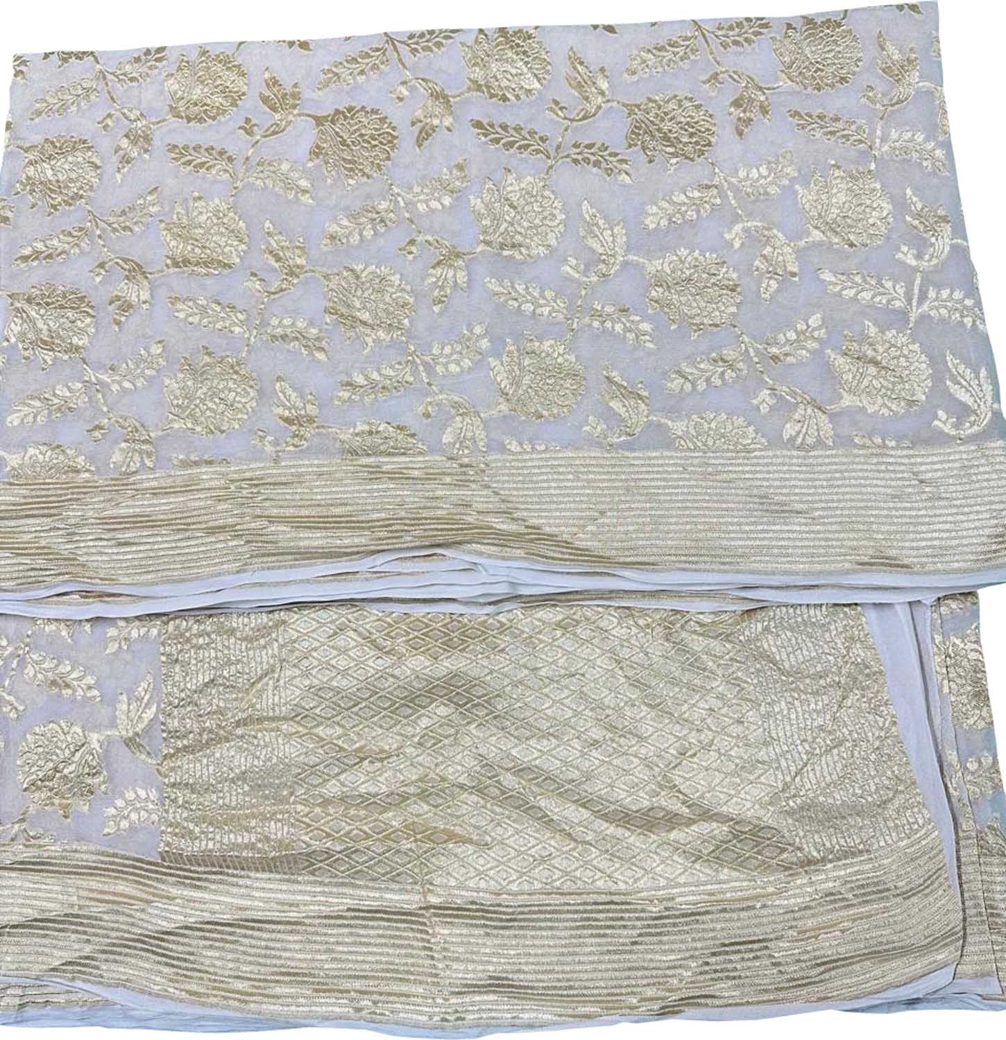 Vibrant Dyeable Handloom Banarasi Georgette Saree - Luxurion World