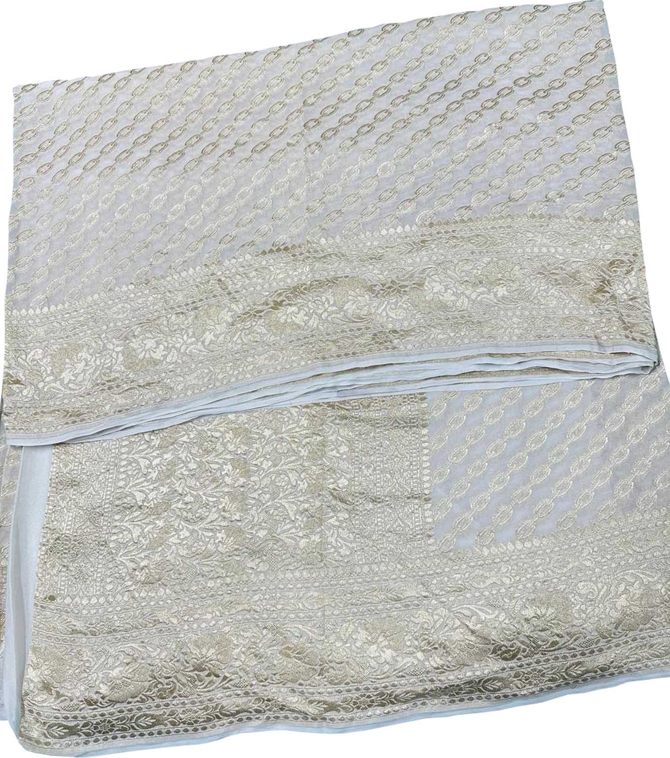 Vibrant Dyeable Handloom Banarasi Georgette Saree - Luxurion World