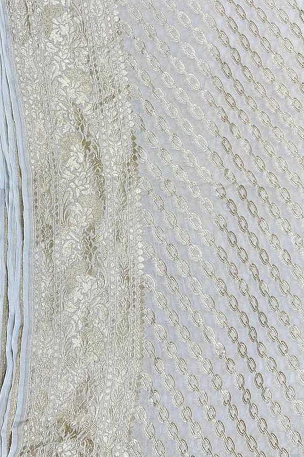 Vibrant Dyeable Handloom Banarasi Georgette Saree - Luxurion World