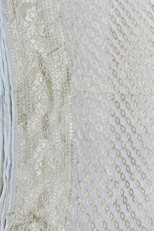 Vibrant Dyeable Handloom Banarasi Georgette Saree - Luxurion World