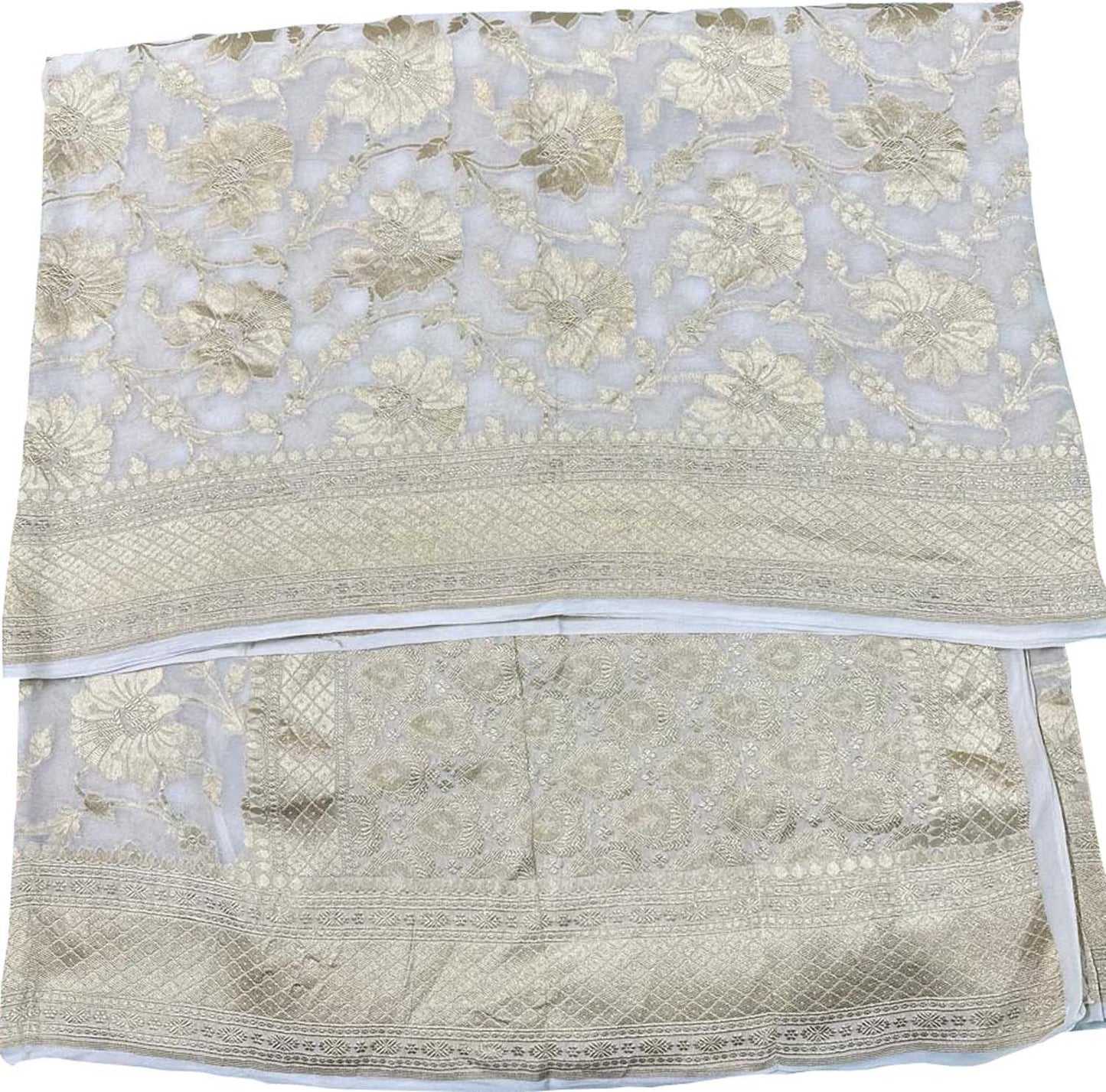 Stunning Dyeable Handloom Banarasi Georgette Saree - Luxurion World