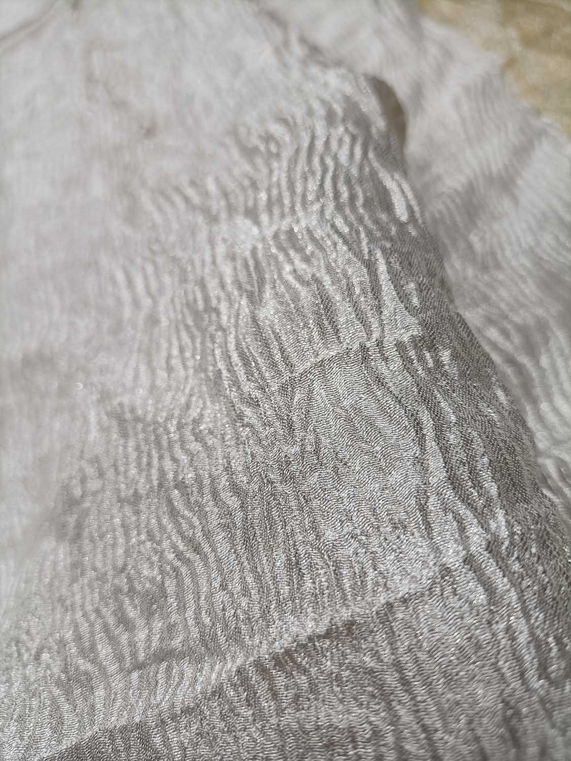 Exquisite Dyeable Handloom Banarasi Pure Tissue Silk Crushed Saree - Luxurion World