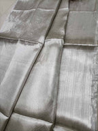 Dyeable Handloom Banarasi Pure Tissue Silk Silver Zari Saree - Luxurion World