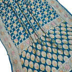 Blue Banarasi Handloom Georgette Saree with Brush Dye - Luxurion World