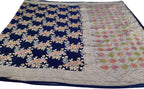 Exquisite Blue Handloom Banarasi Pure Georgette Brush Dye Saree - Luxurion World