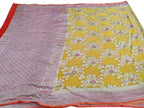 Vibrant Yellow Handloom Banarasi Pure Georgette Brush Dye Saree - Luxurion World