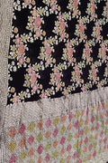 Exquisite Black Handloom Banarasi Pure Georgette Brush Dye Saree - Luxurion World