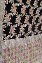 Exquisite Black Handloom Banarasi Pure Georgette Brush Dye Saree - Luxurion World