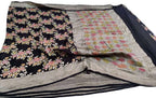 Exquisite Black Handloom Banarasi Pure Georgette Brush Dye Saree - Luxurion World