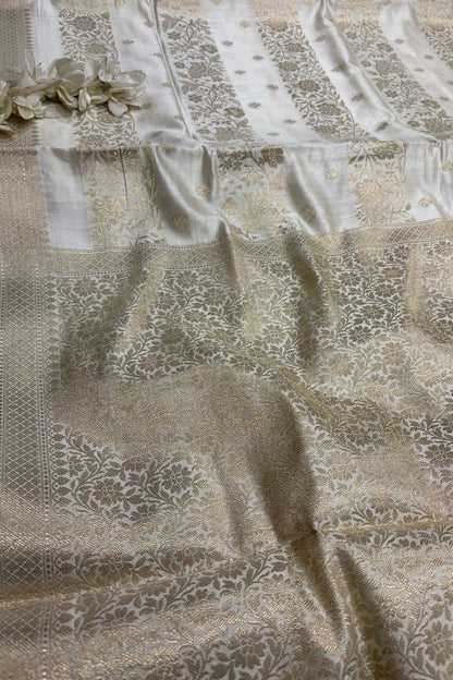 Stunning Dyeable Banarasi Pure Chiniya Saree - Luxurion World