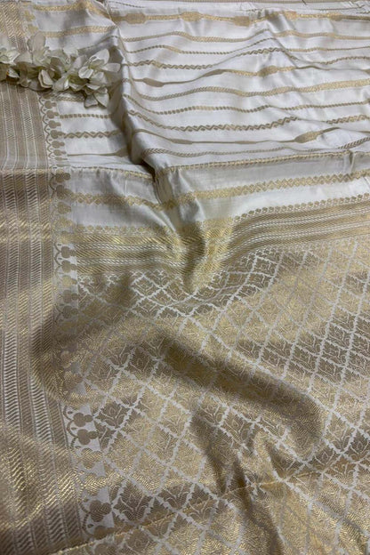 Exquisite Dyeable Banarasi Pure Chiniya Saree - Luxurion World